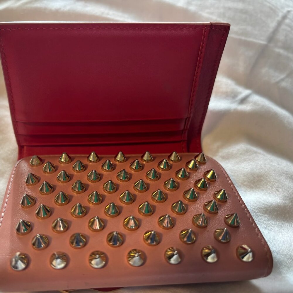 Authentic Christian Louboutin leather stud wallet
